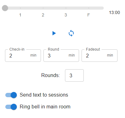 Input fields for configuring timer durations